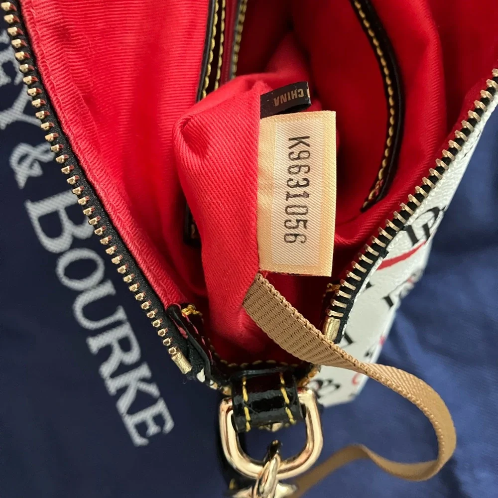 Dooney & Bourke w/ Black Patent Leather Tassel, Handles, Optional Strap and Trim - Picture 14 of 16